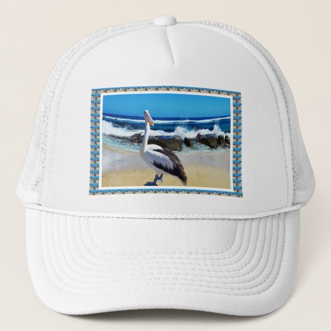 Gorra De Camionero El Pelícano Que Ama La Playa Se Desploma, (Anverso)