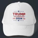 Gorra De Camionero El personalizado Donald Trump 2024 recuperó a Esta<br><div class="desc">Haga una declaración con el Personalizado Donald Trump 2024 Take America Back Trucker Hat. Este gorra presenta el audaz eslogan "Take America Back" en colores patrióticos, perfecto para mostrar su apoyo a la campaña del 2024. Diseñado con una cómoda malla trasera y un cierre ajustable, este camionero es un lugar...</div>