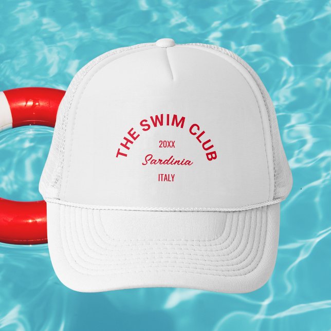 Gorra De Camionero El Personalizado Red Escudo  Nadador Blanco (Subido por el creador)