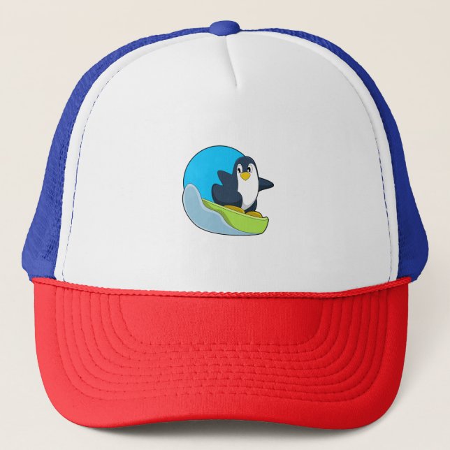 Gorra De Camionero El pingüino como snowboard con Sonowboard.PNG (Anverso)