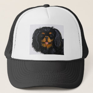 Gorra De Camionero El rey Charles Cavalier español negro y bronceado