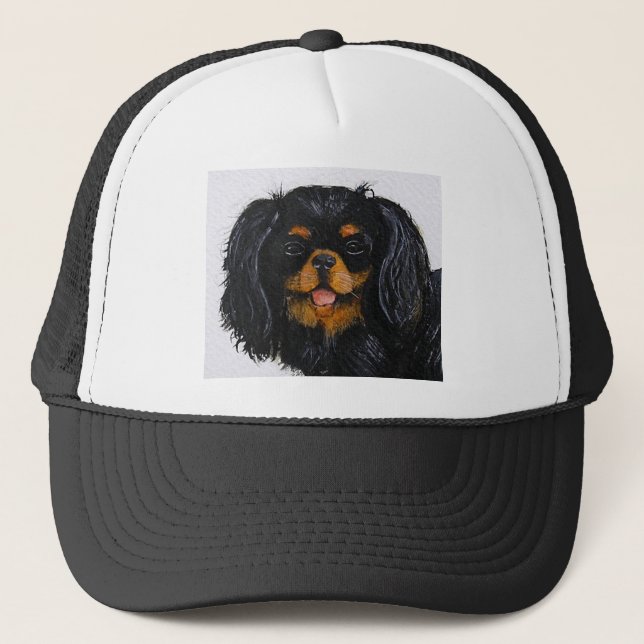 Gorra De Camionero El rey Charles Cavalier español negro y bronceado (Anverso)