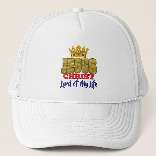 Gorra De Camionero El Rey Jesús Es Señor De Mi Vida Cristiano (Anverso)