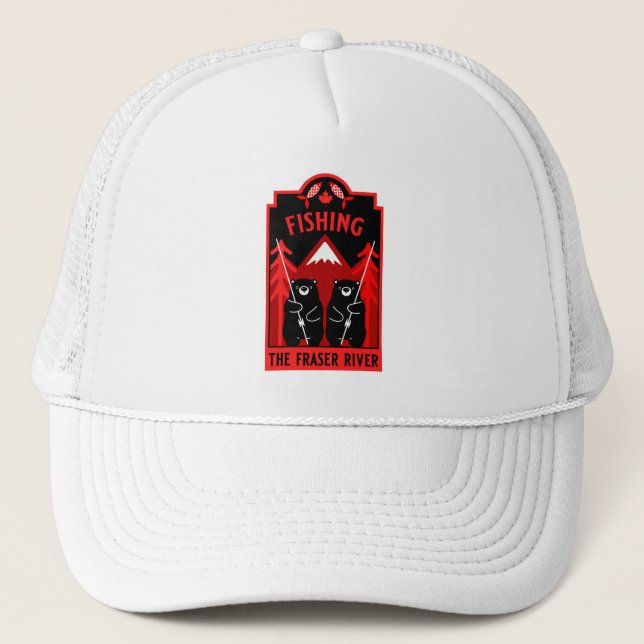 Gorra De Camionero El río Fraser Pescando Canadá (Anverso)