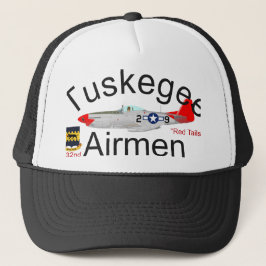 Gorra De Camionero El rojo del aviador P-51 de Tuskegee ata el