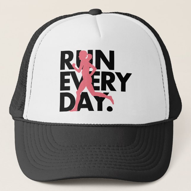 Gorra De Camionero El rosa/el negro "funciona con cada día " (Anverso)