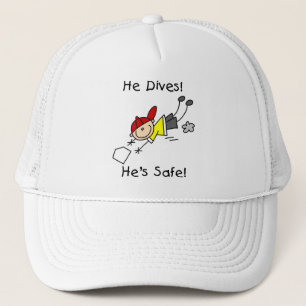 Gorra De Camionero Él se ríe y es seguro camisetas y regalos