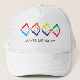 Gorra De Camionero El signo Aum ME HACE FELIZ - plantilla de texto