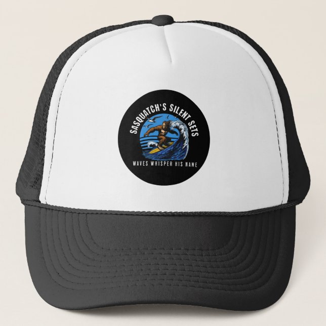 Gorra De Camionero El silencio de Sasquatch pone en juego el surf Big (Anverso)