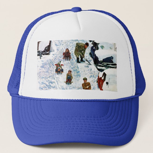Gorra De Camionero El Sledding y excavación (Anverso)