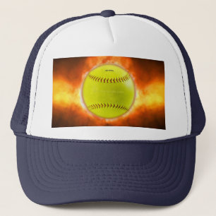Gorra De Camionero El softball de SlipperyJoe en el fuego fuego fuego