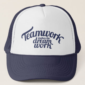 Gorra De Camionero El trabajo en equipo azul hace que el lema del tra