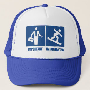 Gorra De Camionero El trabajo es importante, el Snowboard es importan