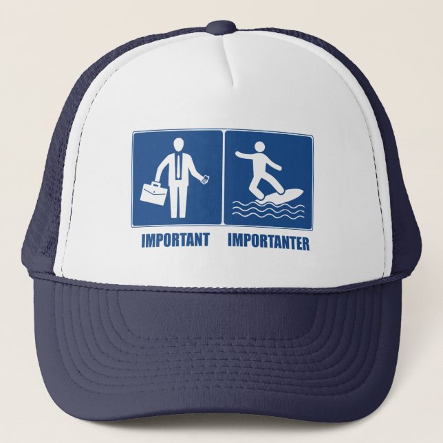 Gorra De Camionero El Trabajo Es Importante, El Surfing Es Importante (Anverso)