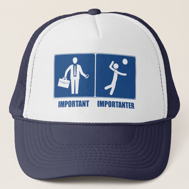 Gorra De Camionero El Trabajo Es Importante El Voleibol (Anverso)
