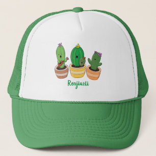 Gorra De Camionero El trío de cactus lindo canto ilustracion personal