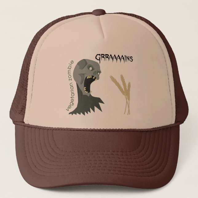 Gorra De Camionero ¡El zombi vegetariano quiere Graaaains! (Anverso)