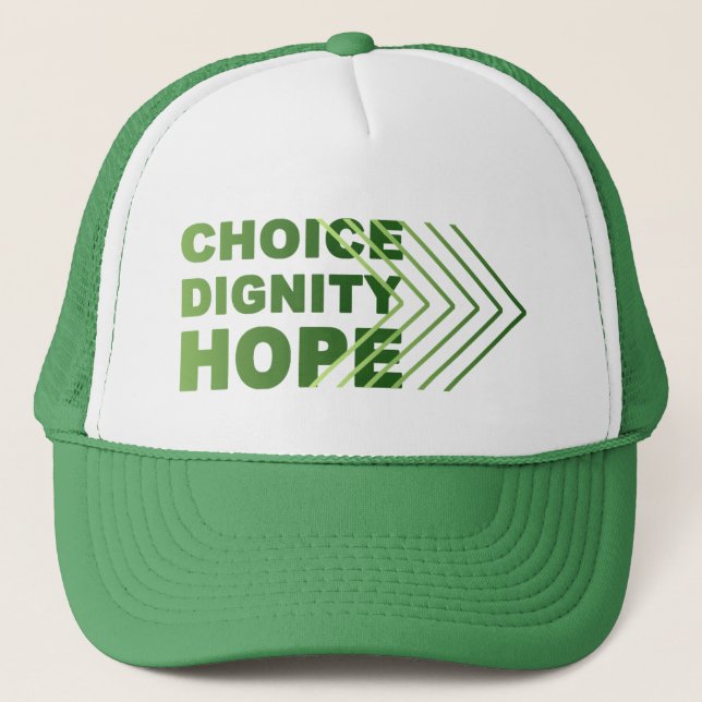 GORRA DE CAMIONERO ELECCIÓN DIGNITY HOPE TRUCKER HAT (Anverso)