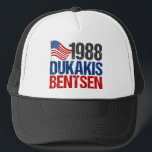Gorra De Camionero Elecciones de la época de Dukakis Bentsen 1988<br><div class="desc">Un regalo político retro genial para alguien que recuerda al dúo demócrata Michael Dukakis y Lloyd Bentsen. Extraño las elecciones de los 80.</div>