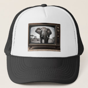 Gorra De Camionero Elefante Africano En Televisión Análogo,