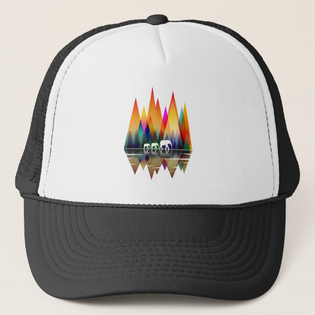 GORRA DE CAMIONERO ELEFANTE ARCO IRIS DE MONTAÑA (Anverso)