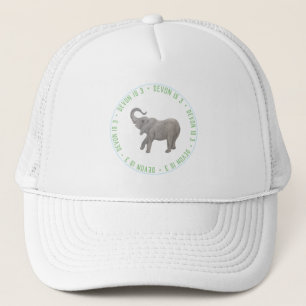 Gorra De Camionero Elefante Bebé Azul Invitado de Honor