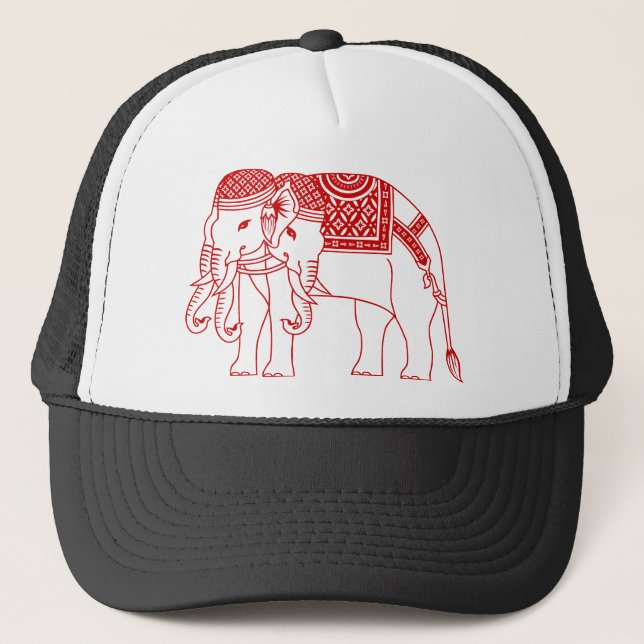 Gorra De Camionero Elefante blanco Erawan tailandés (Anverso)