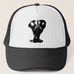 Gorra De Camionero Elefante blanco y negro