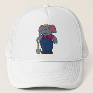 Gorra De Camionero Elefante como agricultor con pala