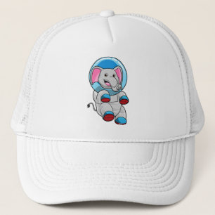 Gorra De Camionero Elefante como astronauta en la esfera del vidrio