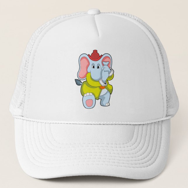 Gorra De Camionero Elefante como bombero con protectores (Anverso)