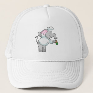 Gorra De Camionero Elefante como chef con agitador de sal