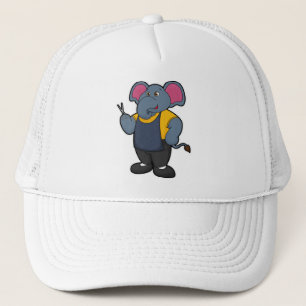 Gorra De Camionero Elefante como peluquero con tijeras