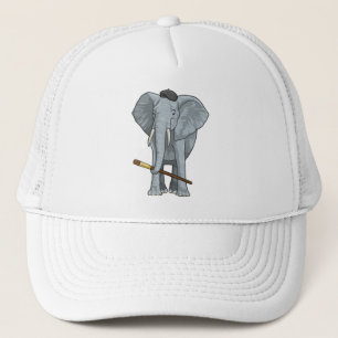 Gorra De Camionero Elefante como pintador con pincel de pintura