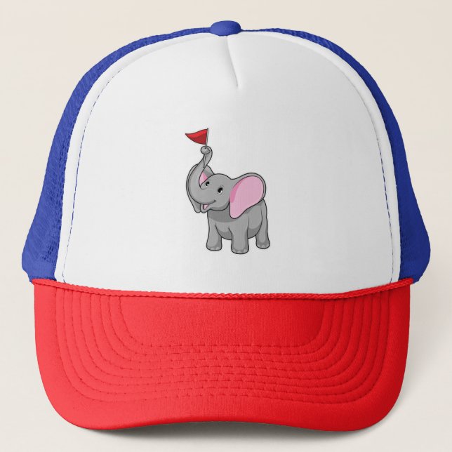 Gorra De Camionero Elefante con bandera (Anverso)