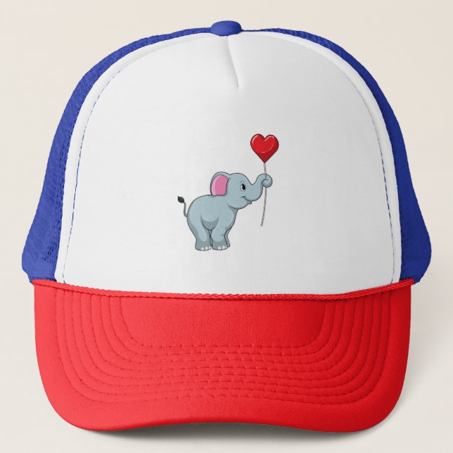 Gorra De Camionero Elefante con globo cardíaco (Anverso)