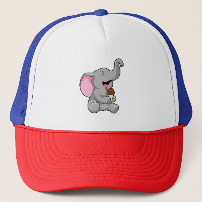 Gorra De Camionero Elefante con helado de chocolate (Anverso)