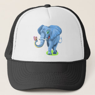 Gorra De Camionero Elefante Con Mariposa