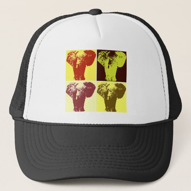 Gorra De Camionero Elefante de arte pop (Anverso)