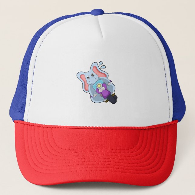 Gorra De Camionero Elefante en bicicleta con motocicleta.PNG (Anverso)
