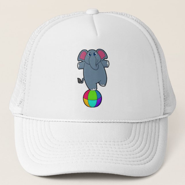 Gorra De Camionero Elefante en Circo con bola circo (Anverso)