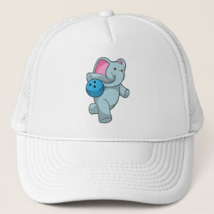 Gorra De Camionero Elefante en el Bowling con bolas