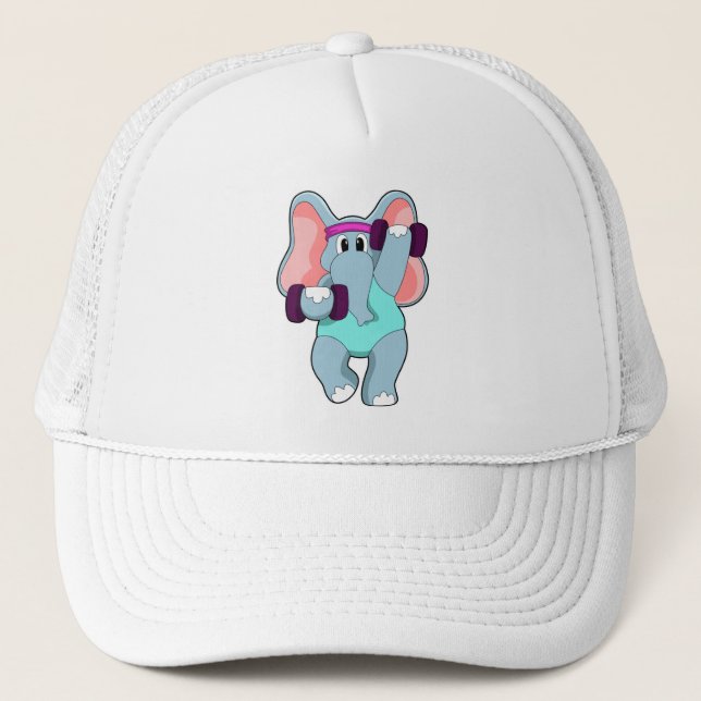 Gorra De Camionero Elefante en el entrenamiento de la fuerza con camp (Anverso)