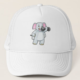 Gorra De Camionero Elefante en el entrenamiento Strenght con Dumbbell