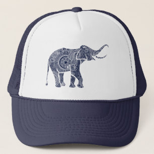 Gorra De Camionero Elefante floral azul marino lindo
