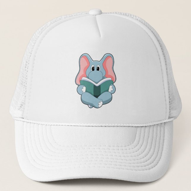 Gorra De Camionero Elefante leyendo un libro (Anverso)