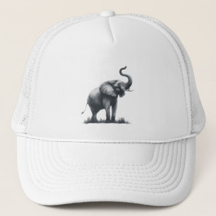 Gorra De Camionero Elefante majestuoso con tronco levantado