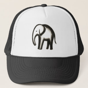 Gorra De Camionero Elefante Minimalista – Diseño de Animal con Tinta