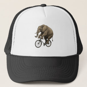 Gorra De Camionero Elefante realista en bicicleta - Gracioso diseño a