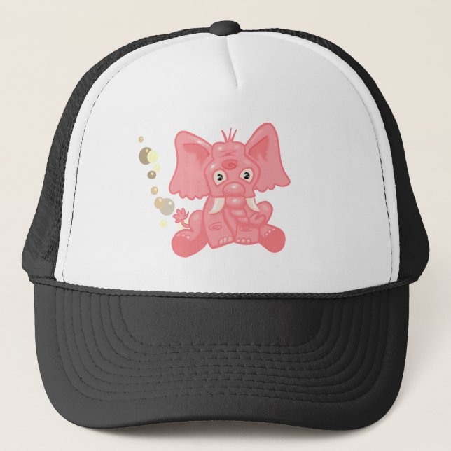 Gorra De Camionero Elefante rosa lindo (Anverso)